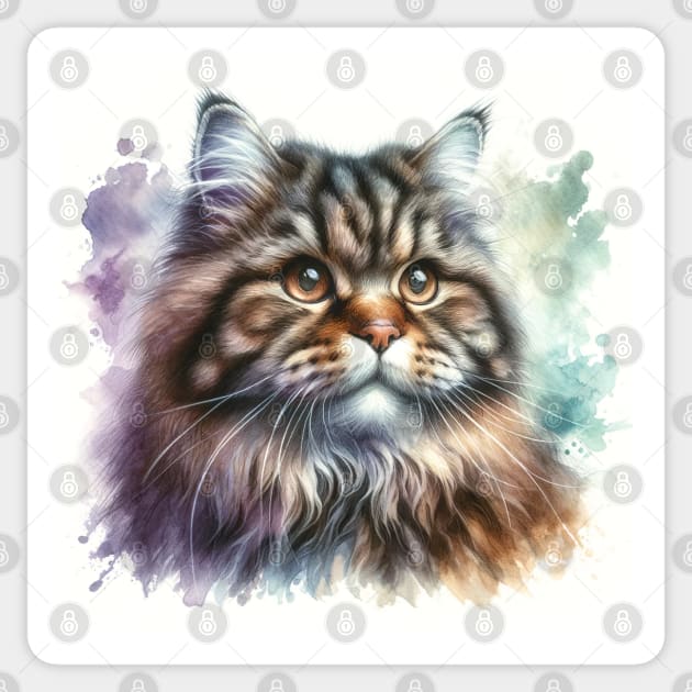 American Wirehair - Watercolor Cat Sticker by Edd Paint Something